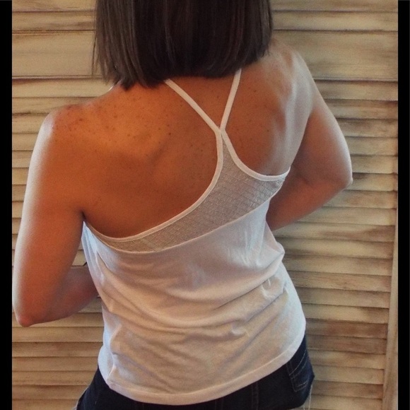 Scoop Mesh Racerback Tank White - Picture 6 of 10
